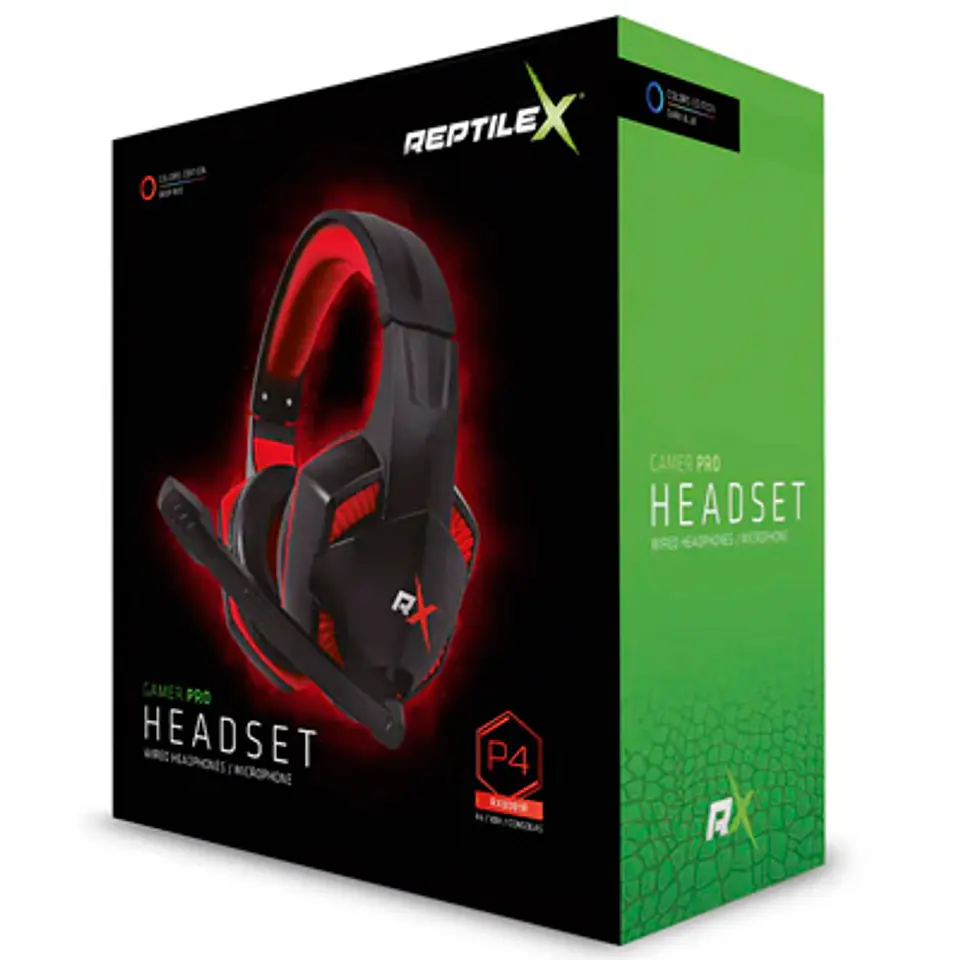 AUDÍFONOS GAMER REPTILEX ROJO PARA CONSOLAS, PC Y TELÉFONOS 1