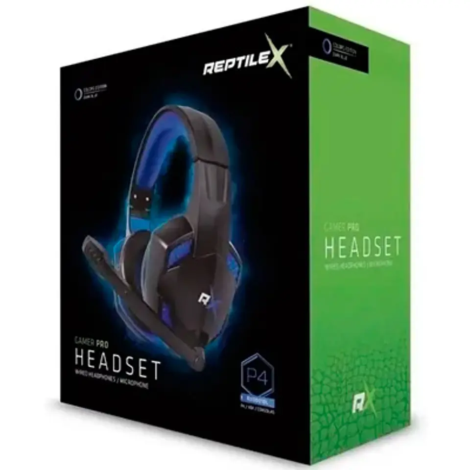 AUDÍFONOS GAMER REPTILEX AZUL PARA CONSOLAS, PC Y TELÉFONOS 1