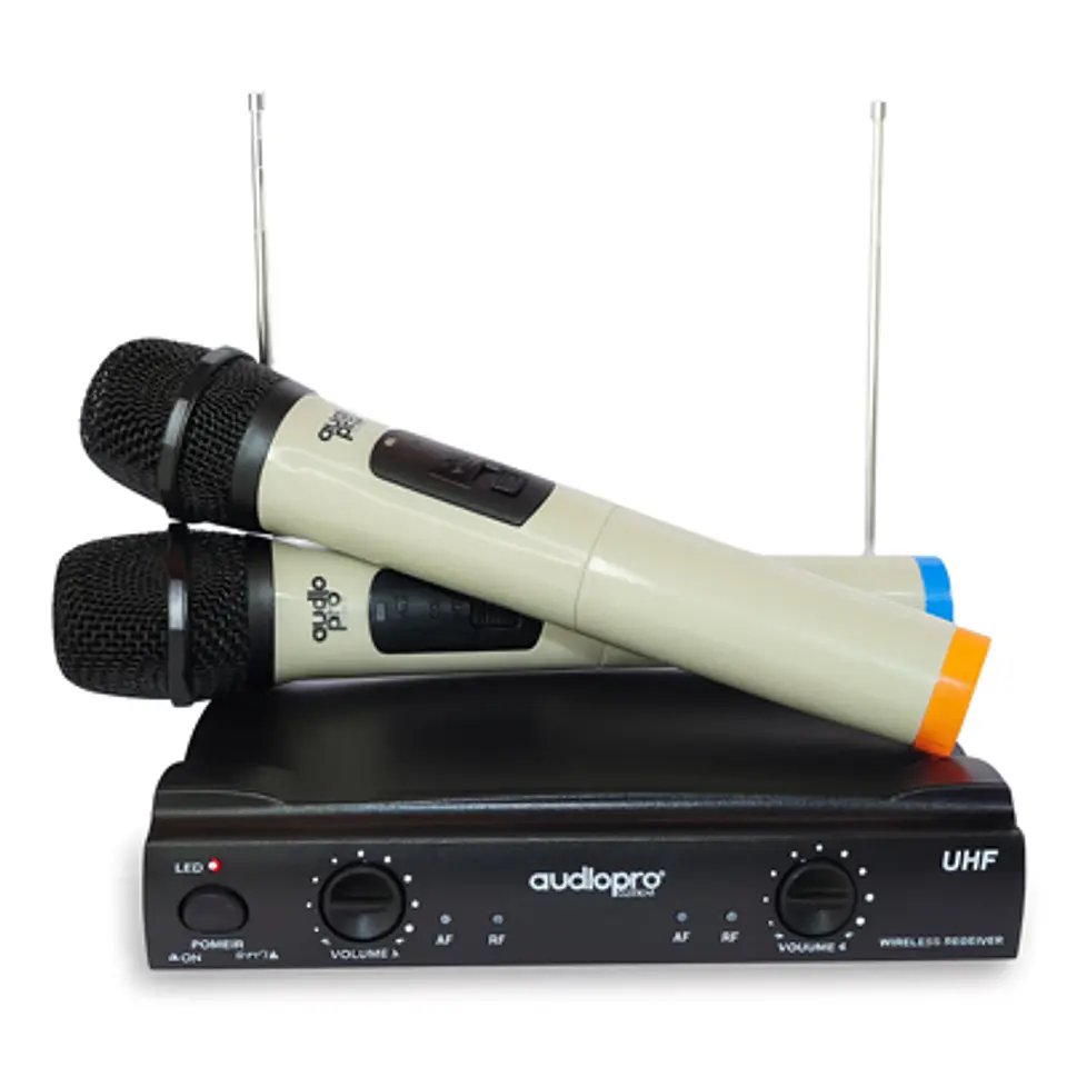 MICRÓFONO INALÁMBRICO DUAL AUDIO PRO AP02040 UHF 1