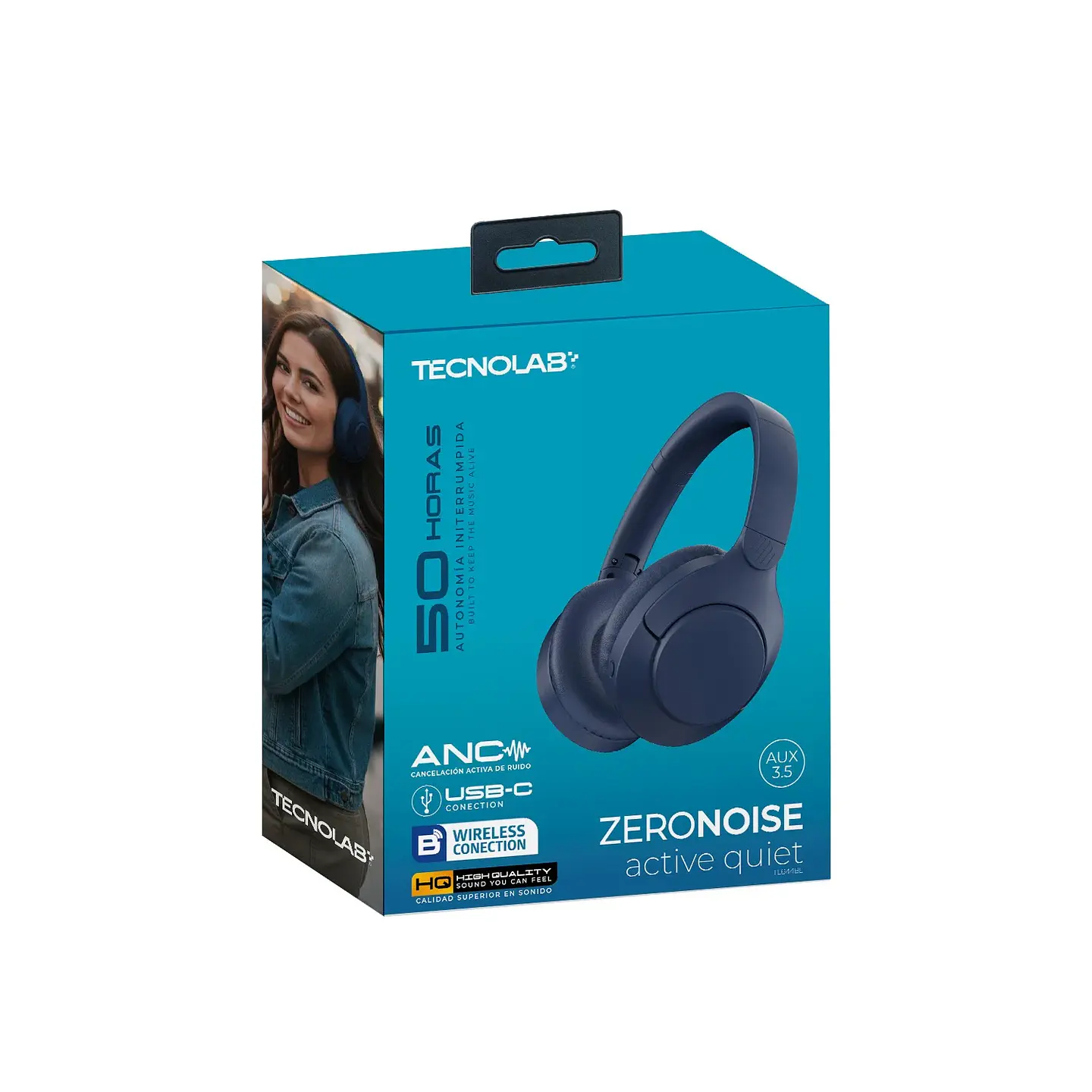 Audífonos Tecnolab ZeroNoise TL644BL Bluetooth 5.3 ANC Azul 1