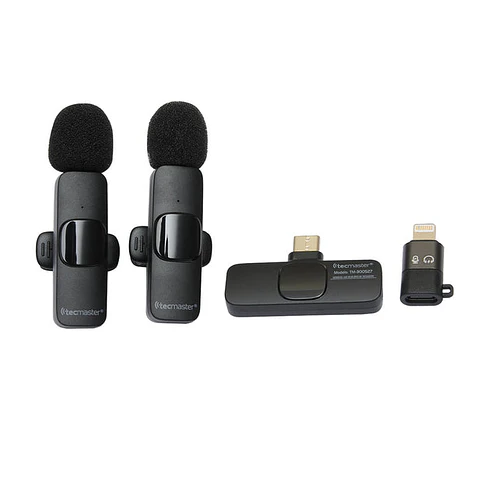 Pack 2 Micrófonos Inalámbricos TecMaster TM-300527 USB-C Lightning