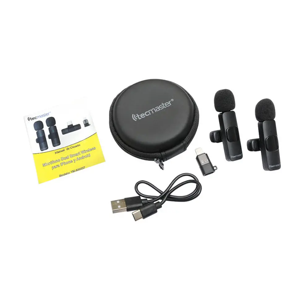 Pack 2 Micrófonos Inalámbricos TecMaster TM-300527 USB-C Lightning 2