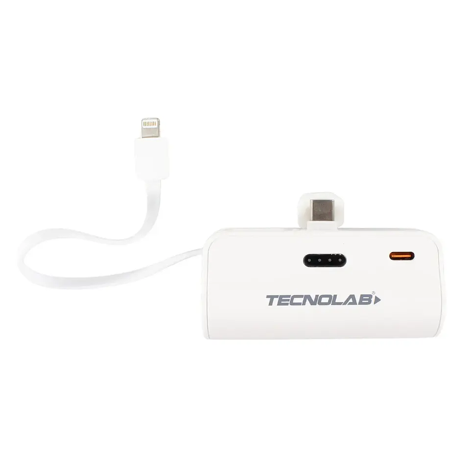 Power Bank TecnoLab TL778W 10.000 mAh 20W USB-C y Lightning Blanco 2