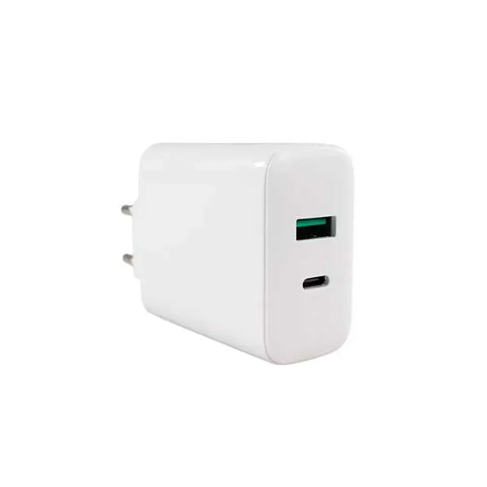 Cargador TecnoLab TL716 65W USB-C + USB-A Carga Rápida Blanco 2