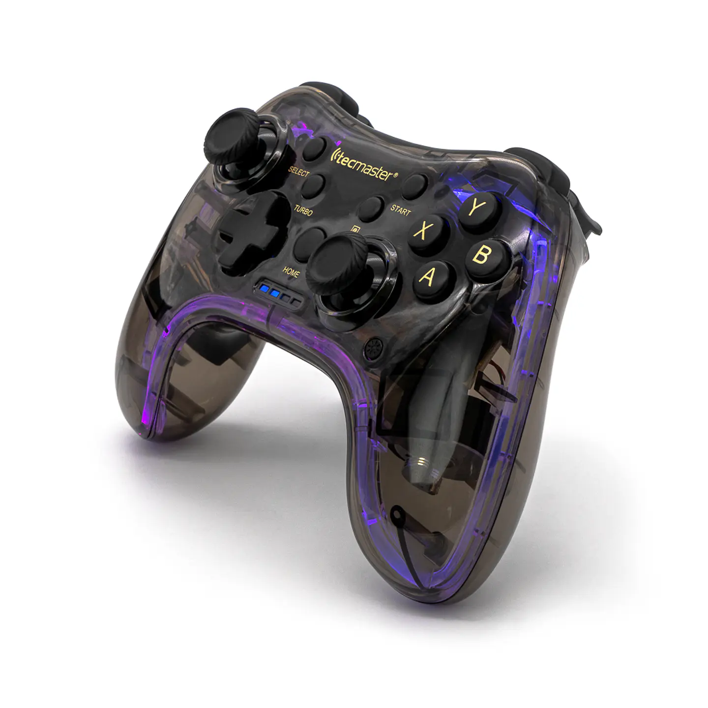 Gamepad Tecmaster TM-400512 RGB Bluetooth Multiplataforma Transparent Dark 1