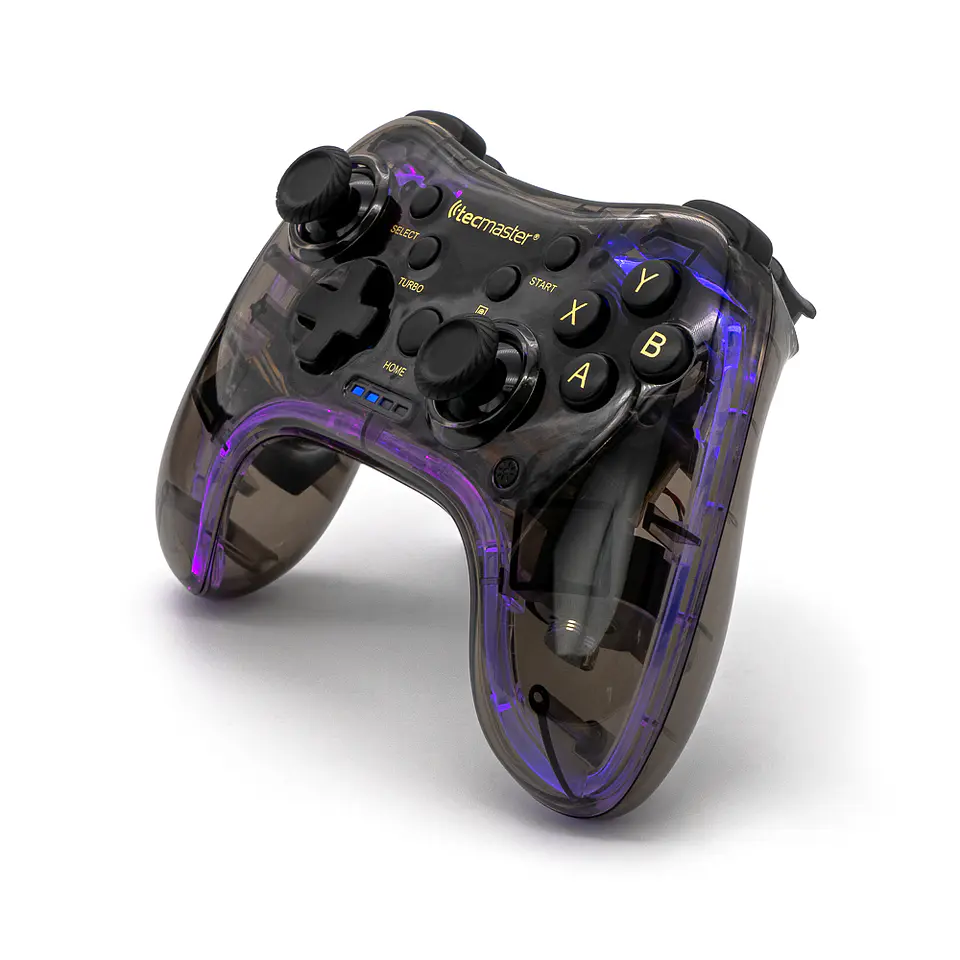 Gamepad Tecmaster TM-400512 RGB Bluetooth Multiplataforma Transparent Dark 1