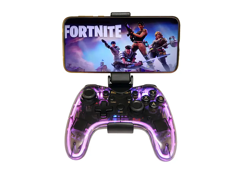 Gamepad Tecmaster TM-400512 RGB Bluetooth Multiplataforma Transparent Dark 3