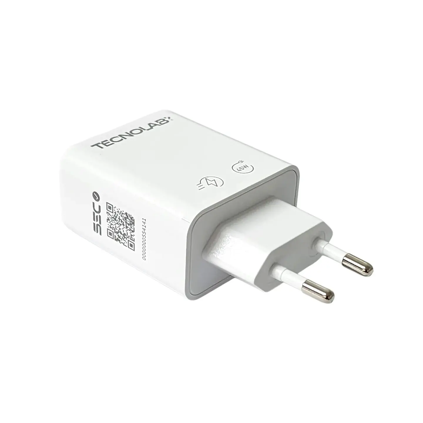 Cargador TecnoLab TL810 45W USB-C PD + USB-A QC 3.0 Blanco 4