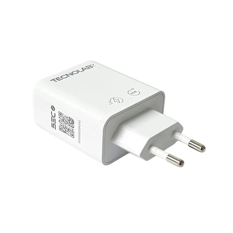 Cargador TecnoLab TL810 45W USB-C PD + USB-A QC 3.0 Blanco 4