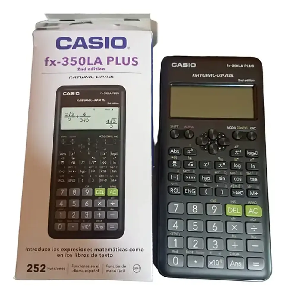 Calculadora Científica Casio fx-350LA PLUS 2.ª Edición 252 Funciones Negra 4