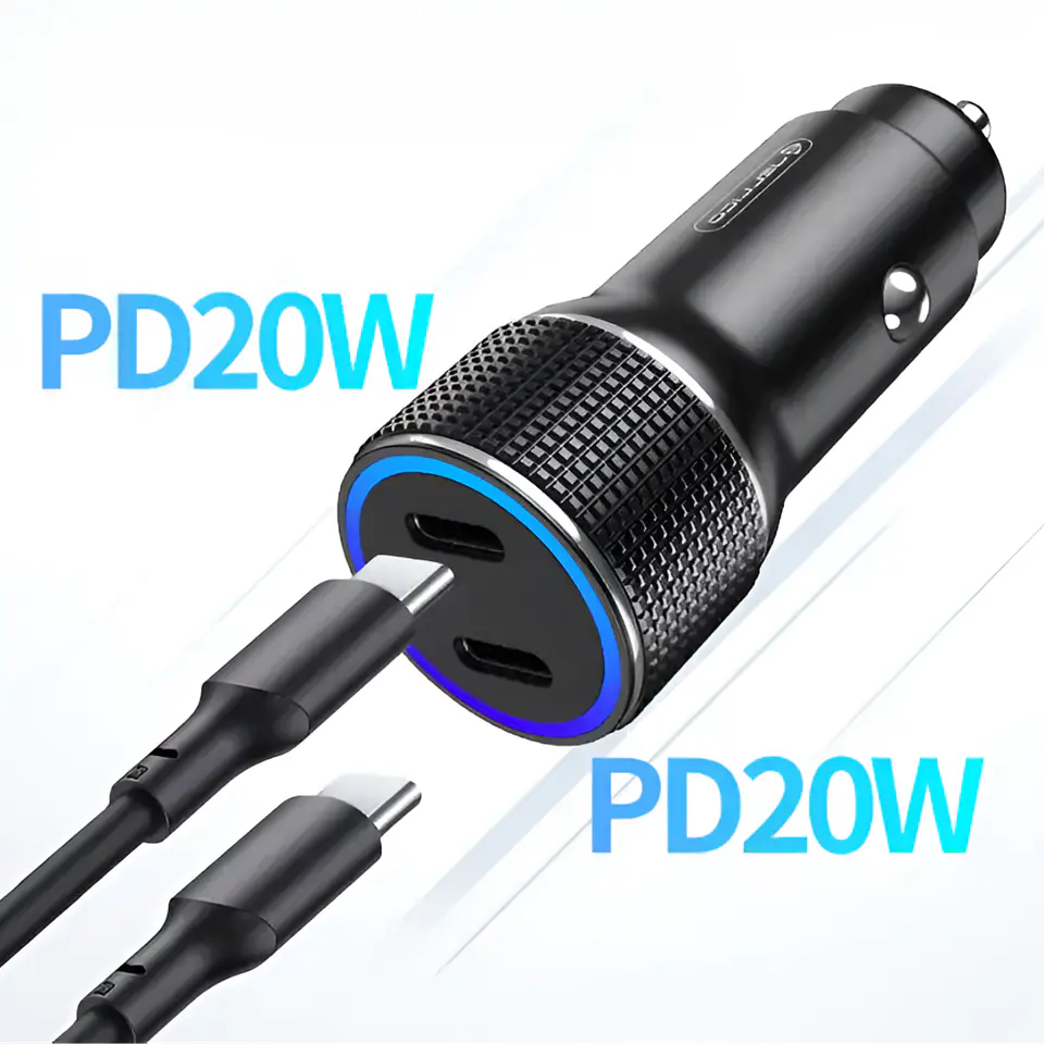 Cargador para Auto Tecmaster TM-200542 40W PD 3.0 Doble USB-C Negro 2