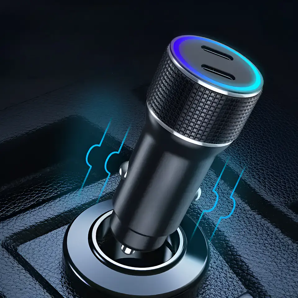 Cargador para Auto Tecmaster TM-200542 40W PD 3.0 Doble USB-C Negro 4