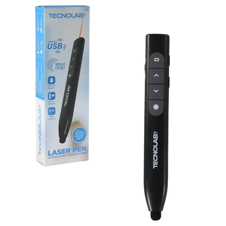 Puntero Láser TecnoLab TL822 Inalámbrico 2.4 GHz 100 m para Presentaciones 1