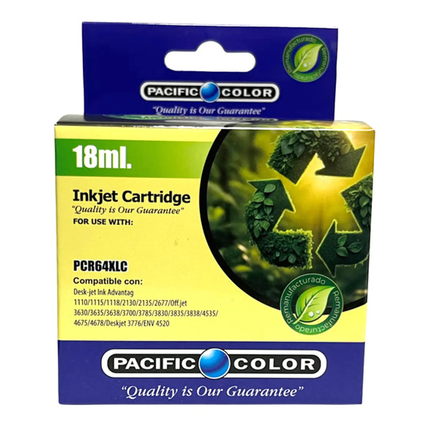 Cartucho Pacific Color Compatible HP 664XL Color 18 ml Alto Rendimiento 1
