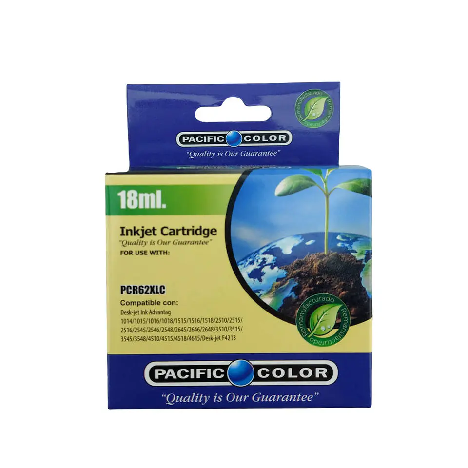 Pack Cartuchos Pacific Color Compatible HP 662XL Negro + Tricolor Alto Rendimiento 2