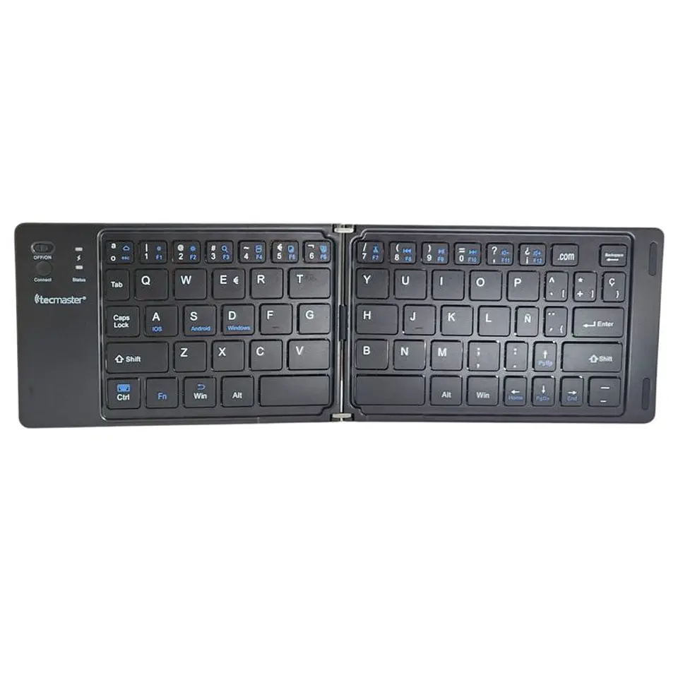 Teclado Plegable Tecmaster TM-100563-BK Bluetooth 5.3 USB-C Negro 1