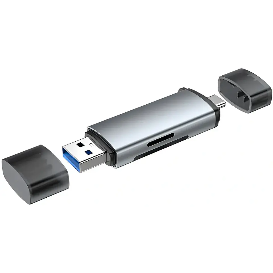 Lector de Tarjetas TecMaster TM-100565 USB-C y USB 3.0 SD/TF 1