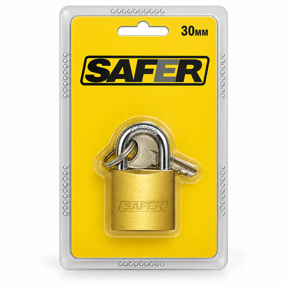 Candado Safer Skin 30 mm de Fierro con Gancho de Acero 1