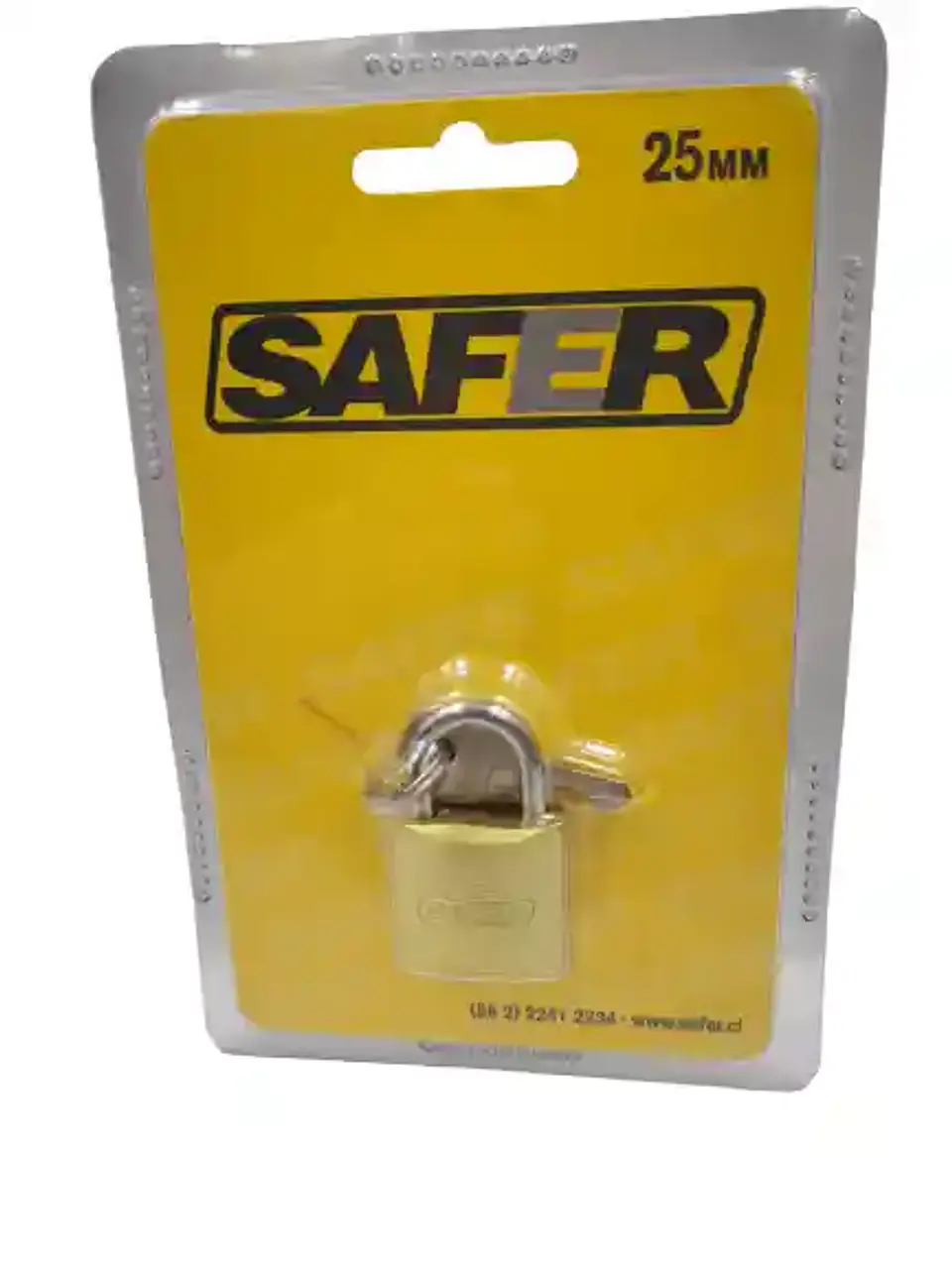 Candado Safer 25 mm de Fierro con Gancho de Acero 2