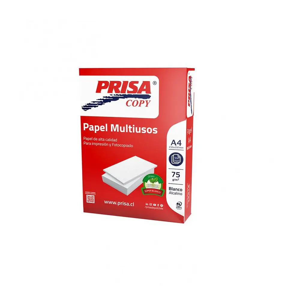 Papel Fotocopia PRISA A4 75 g 500 Hojas 1