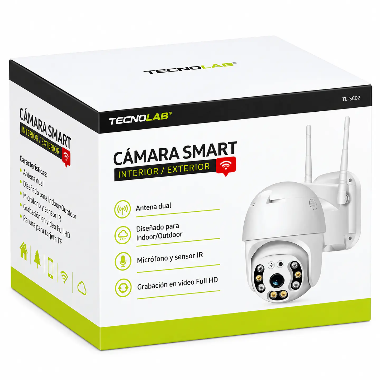 Cámara de Seguridad Tecnolab IP PTZ Full HD 1080p Wi‑Fi Exterior 1