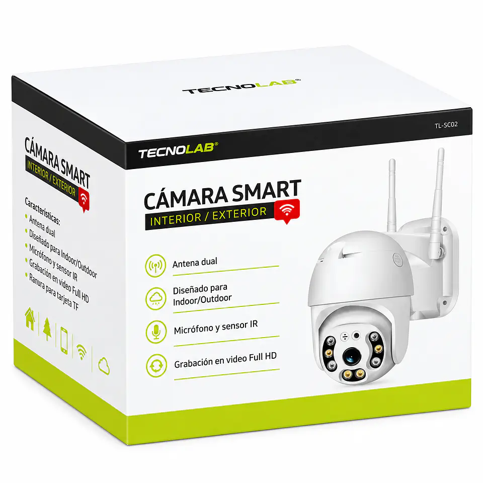 Cámara de Seguridad Tecnolab IP PTZ Full HD 1080p Wi‑Fi Exterior 1