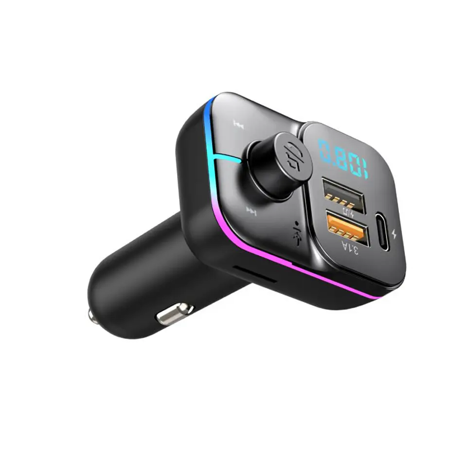 Cargador de Auto Tecnolab TL788 25W con Transmisor FM Bluetooth 5.3 Negro 1