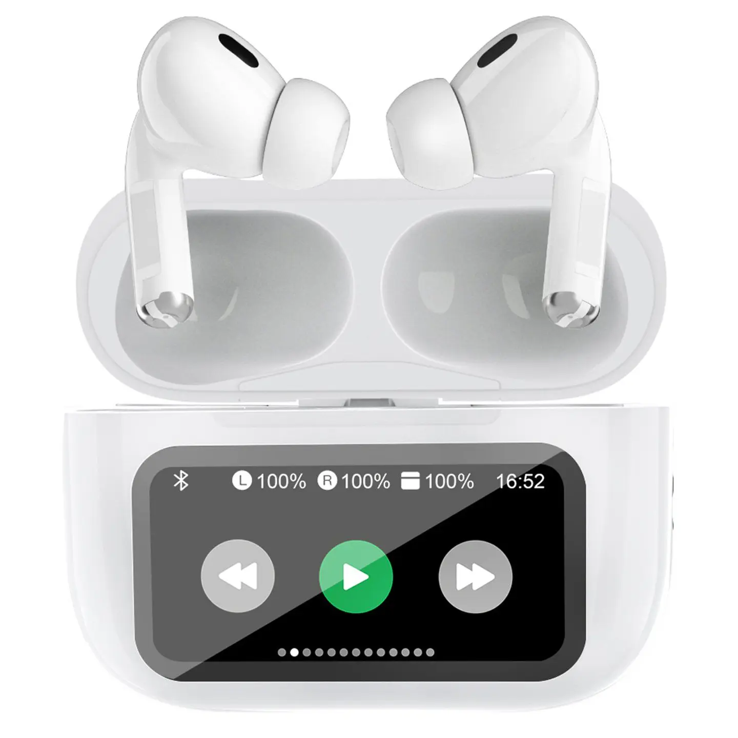 Audífonos Inalámbricos Tecnolab TL655 Bluetooth con Pantalla Touch Blancos 2