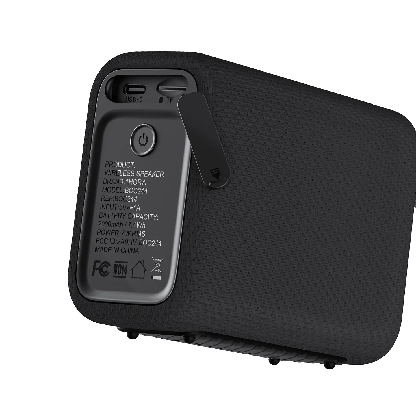 Parlante Bluetooth 1Hora BOC244 Negro 7W RMS Portátil 3