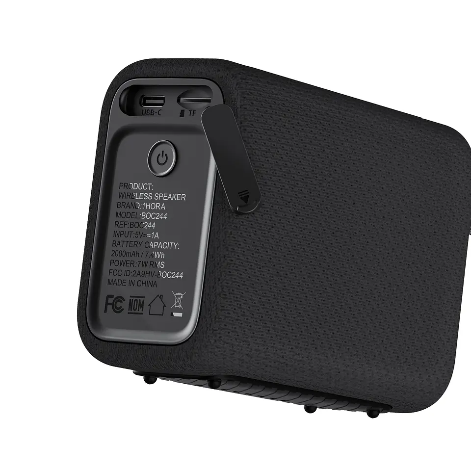 Parlante Bluetooth 1Hora BOC244 Negro 7W RMS Portátil 3