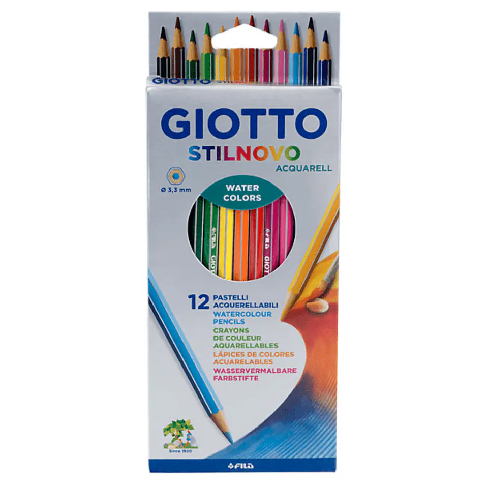 Lápices Acuarelables Giotto Stilnovo Acquarell 12 Colores 2