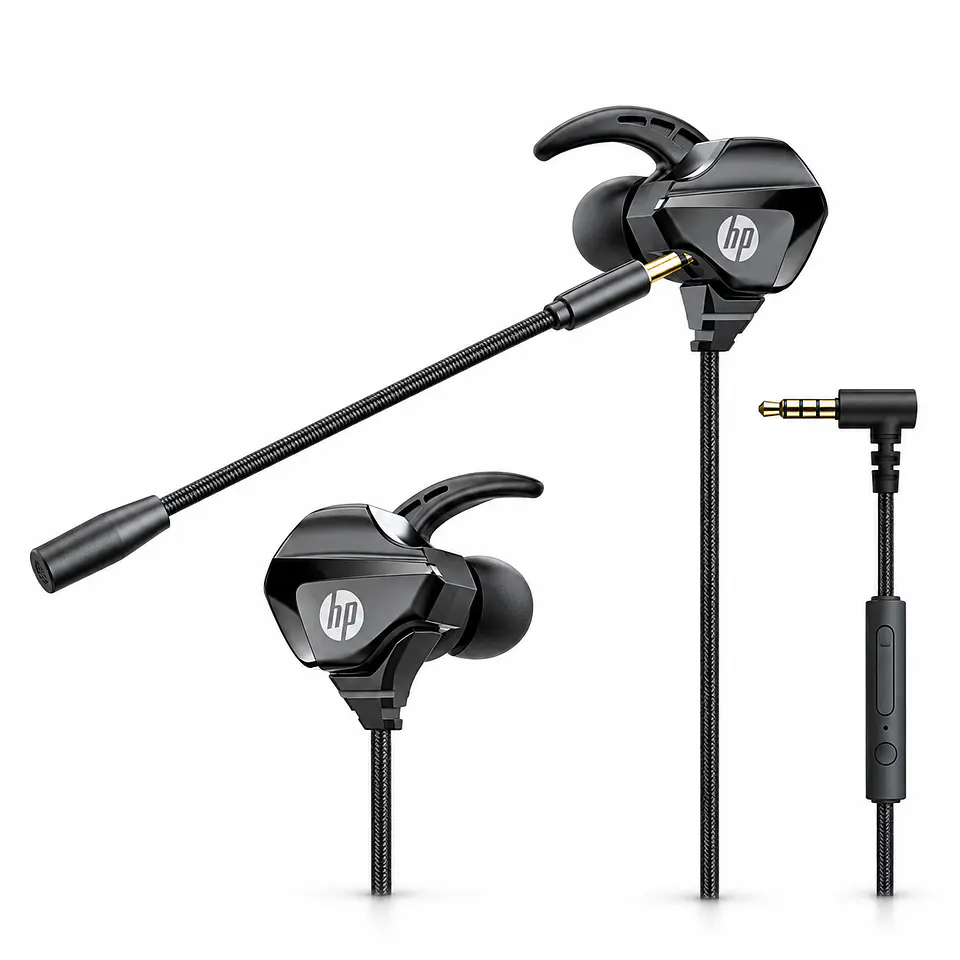 Audífonos HP DHH-3113BK In-Ear con Micrófono Desmontable 3,5 mm Negros 1