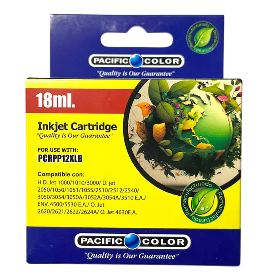 Cartucho de Tinta Remanufacturado Pacific Color 122XL Negro para HP DeskJet 1