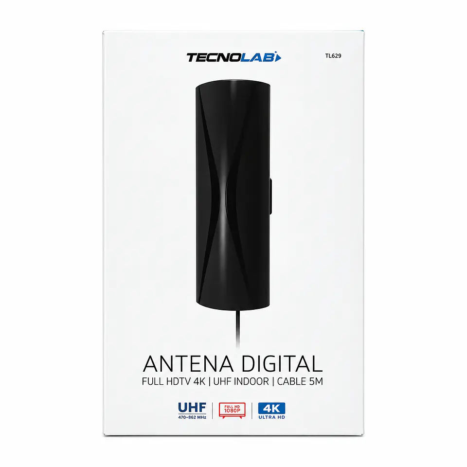 Antena Digital TV Tecnolab TL629 UHF Interior Negra 1