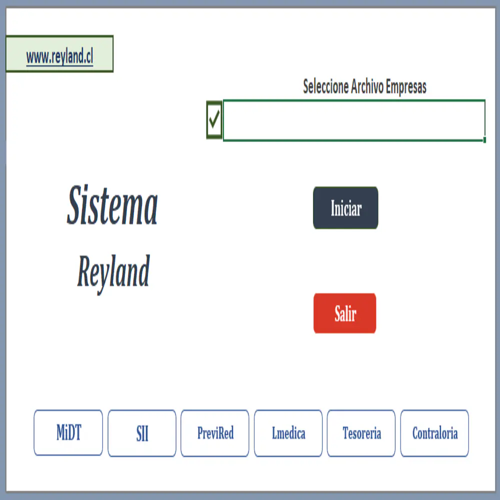 Sistema Reyland pago unico $75.000 (Incluye Contabilidad, Remuneraciones y Tributaria) 