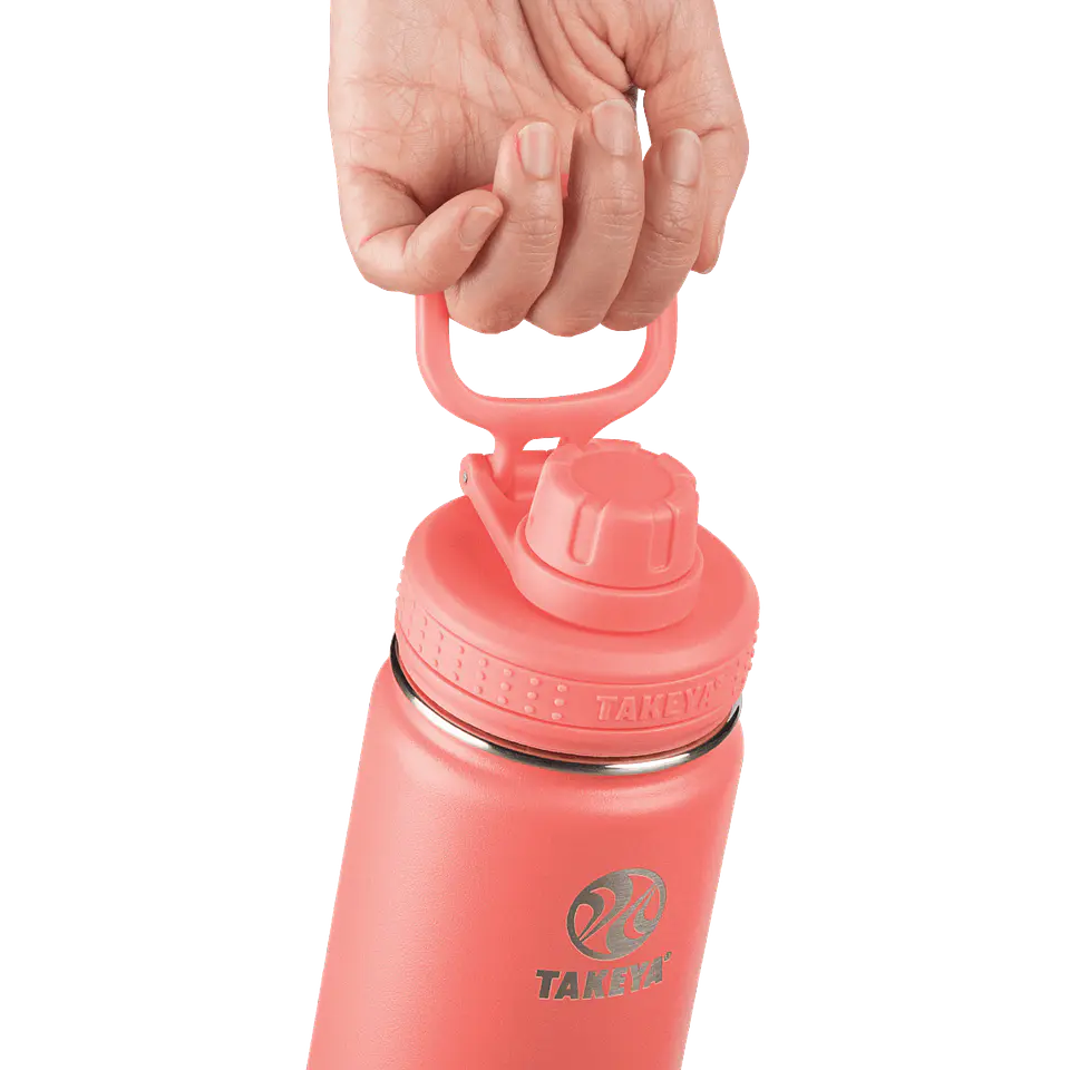 BOTELLA TAKEYA 700ML ANTIGOTEO CORAL  2