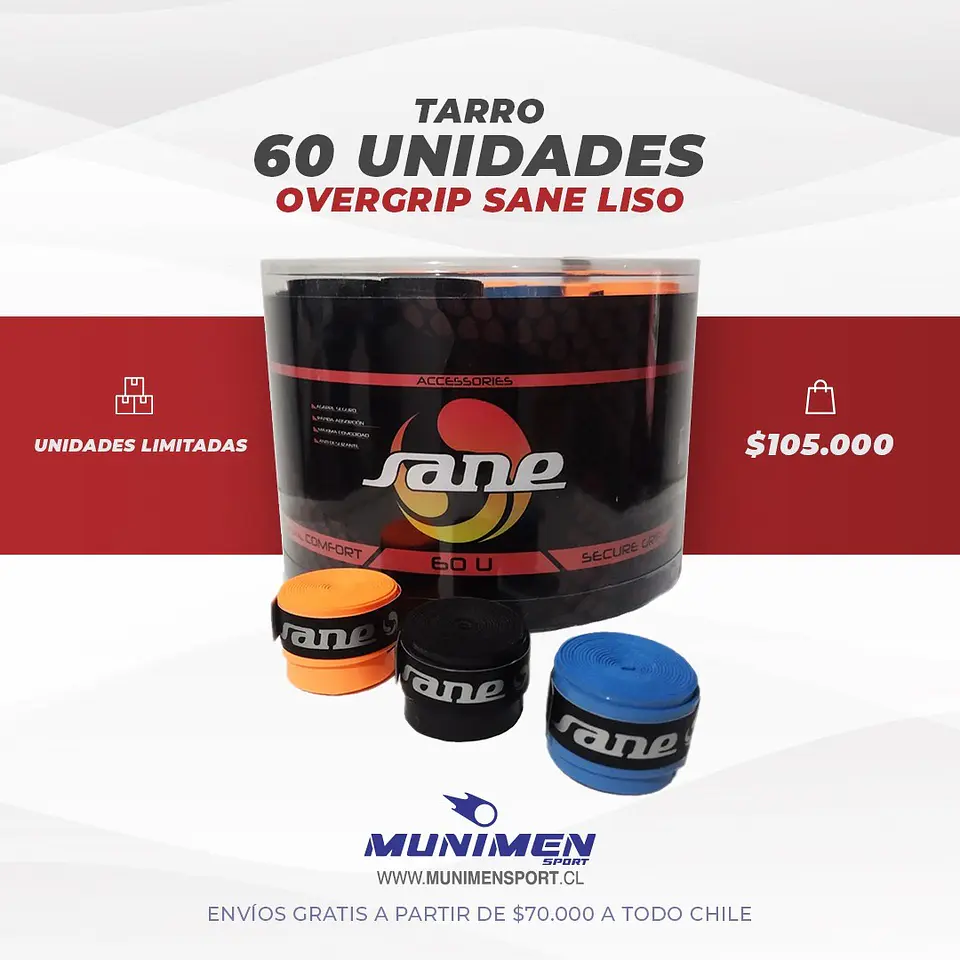 TARRO 60 UNIDADES OVERGRIP SANE LISO 1