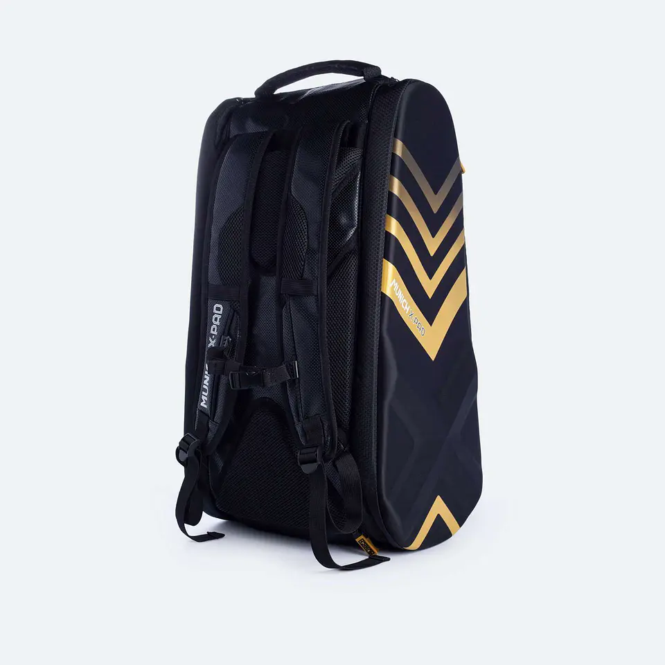 BOLSO MUNICH RACKET BAG NEGRO-DORADO 6