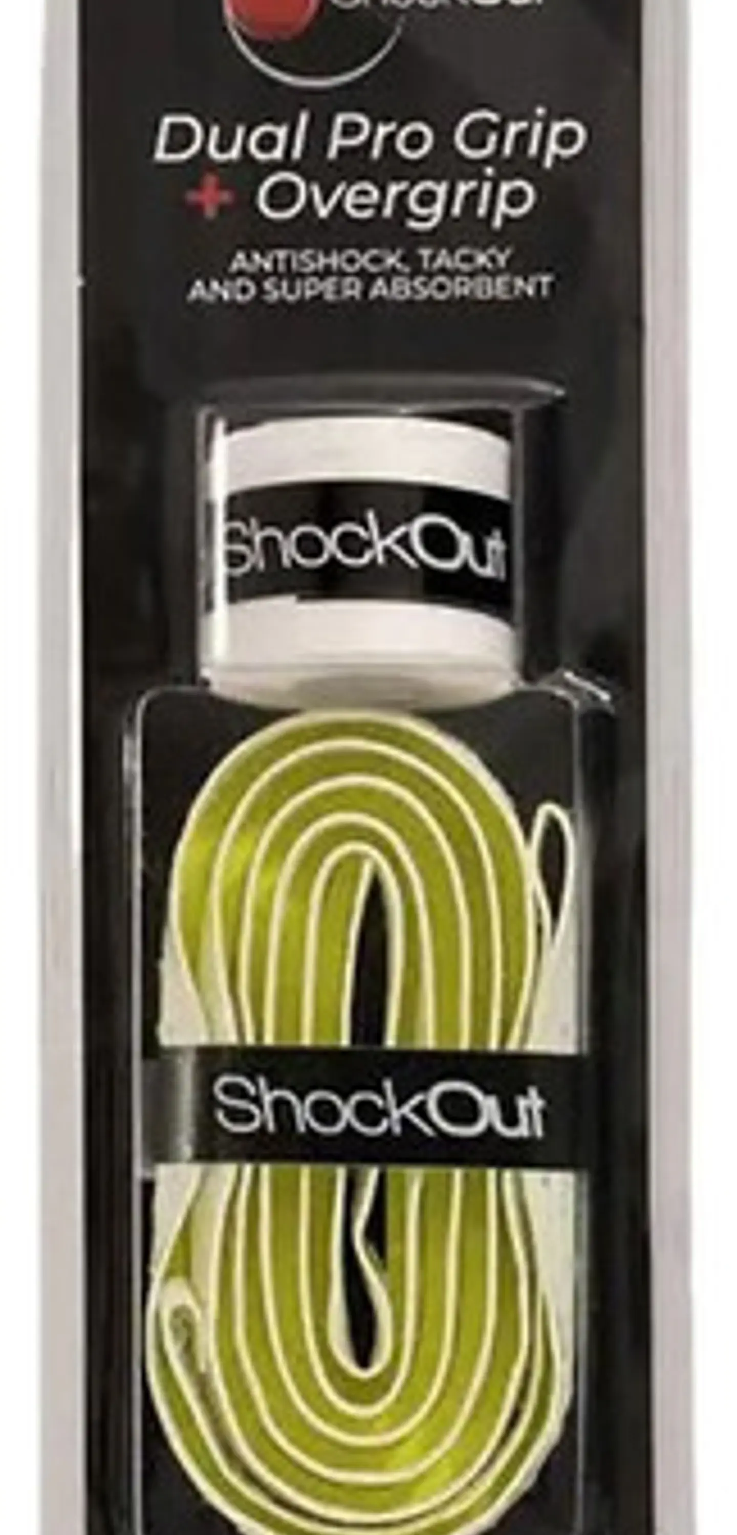 Dual Pro Grip + Overgrip - Shockout ( Opciones De Color ) Color Blanco-amarillo 1