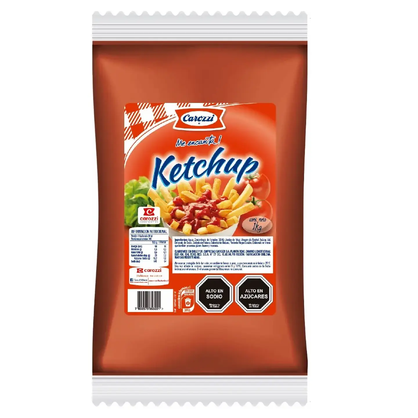 Ketchup Carozzi Bolsa 1Kg. 1