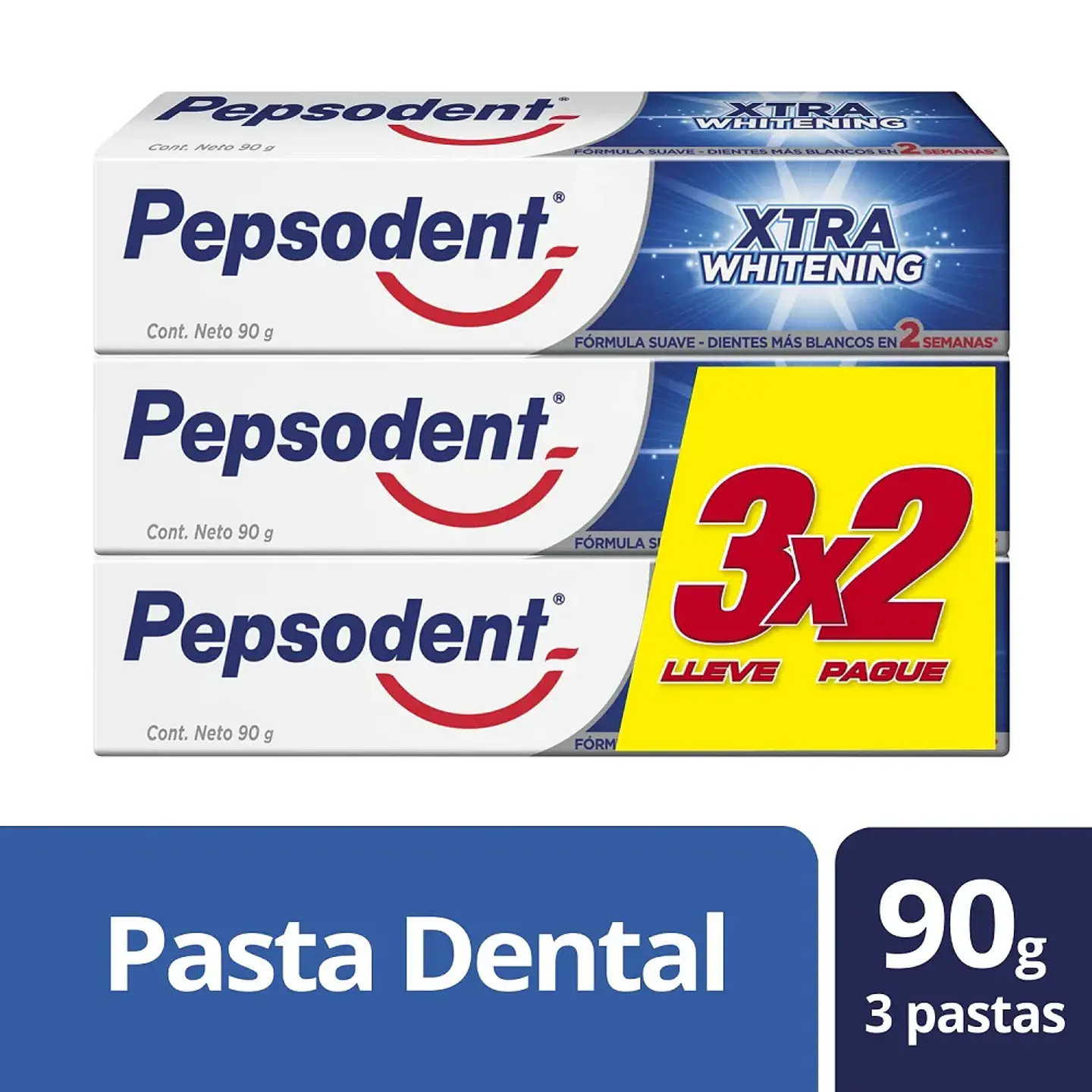 Pasta Dental Xtra Whitening Pepsondent 3x90gr. (Pack) 1