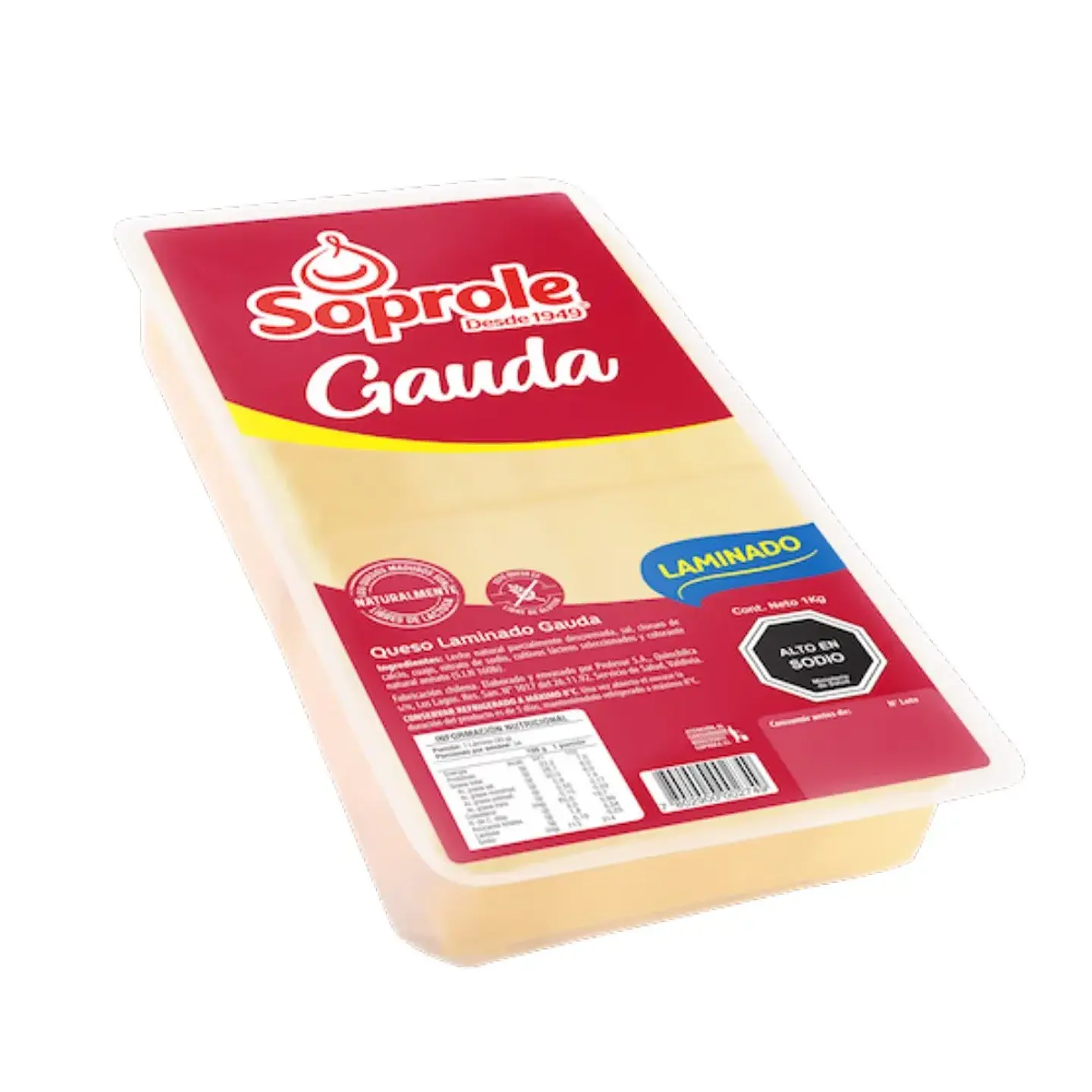 Queso Gauda Laminado Soprole 1Kg. 1