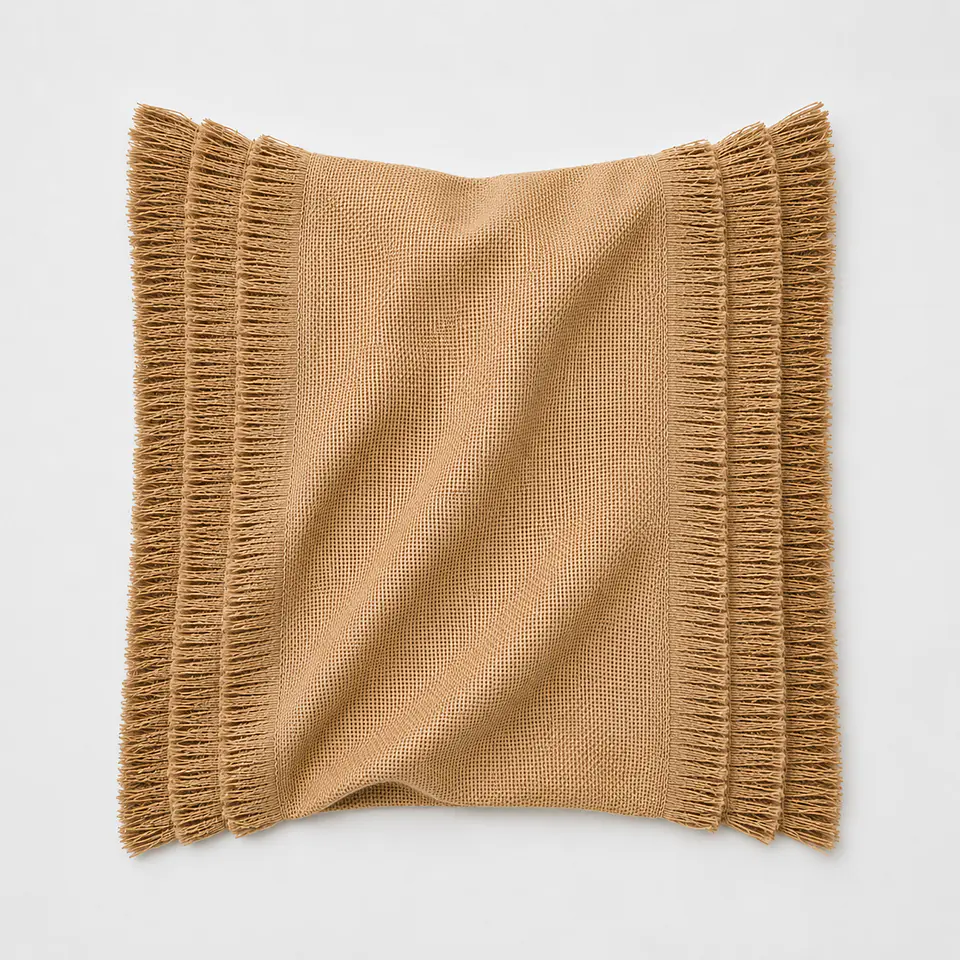 Cojin Cuadrado Estilo Boho Arpillera + Relleno Unidad 3