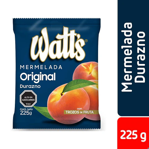 Mermelada Durazno Watts 225gr.