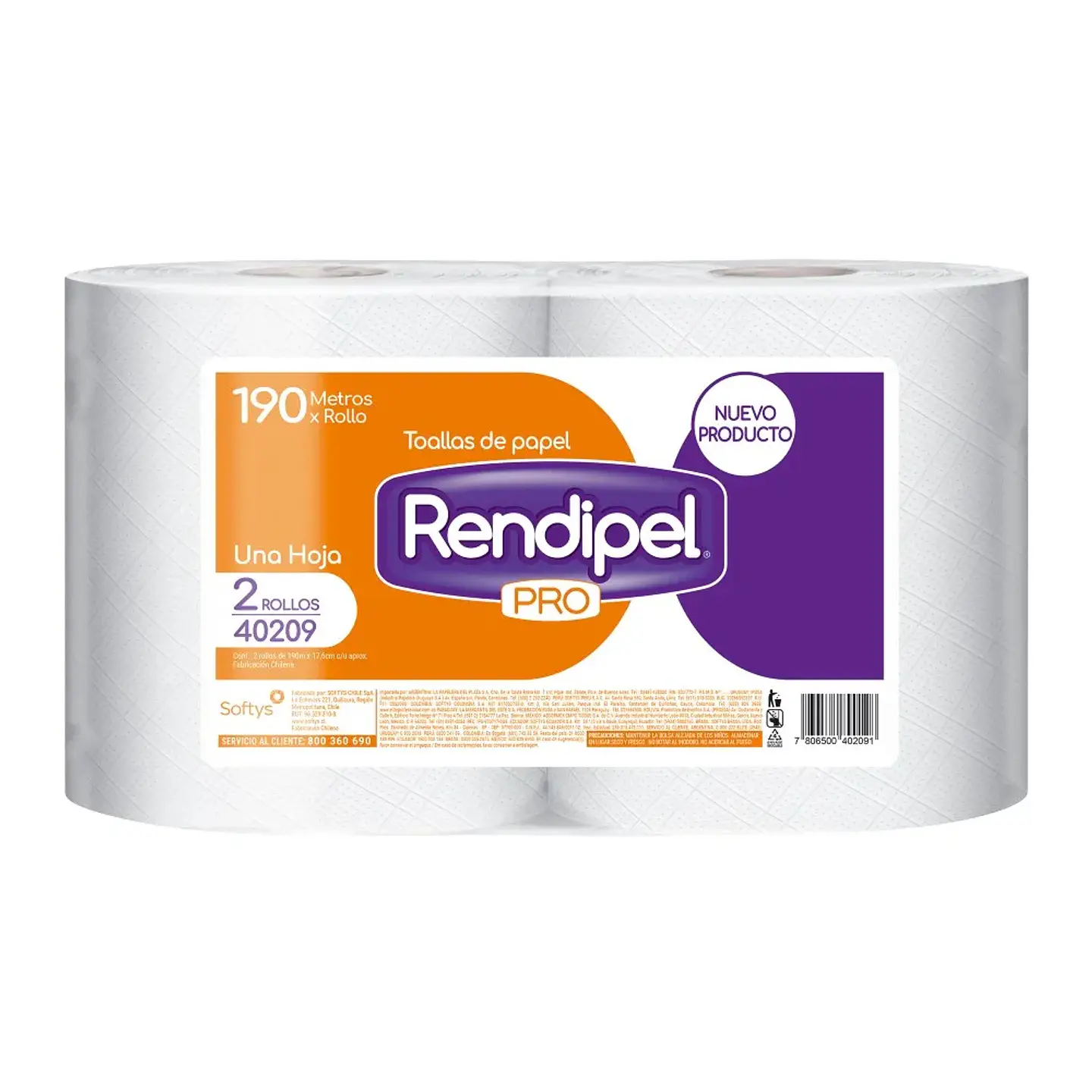 Toalla de Papel Rendipel Pro 2x190mts. 1