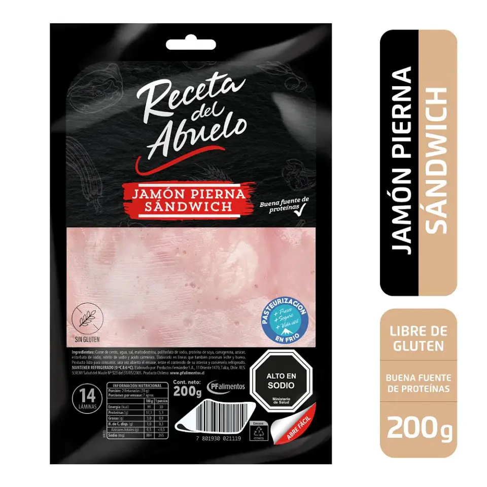 Jamon Pierna Sandwich Pluma RDA 200gr. 1