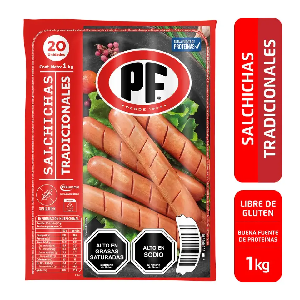 Salchicha Tradicional PF 1Kg. 1