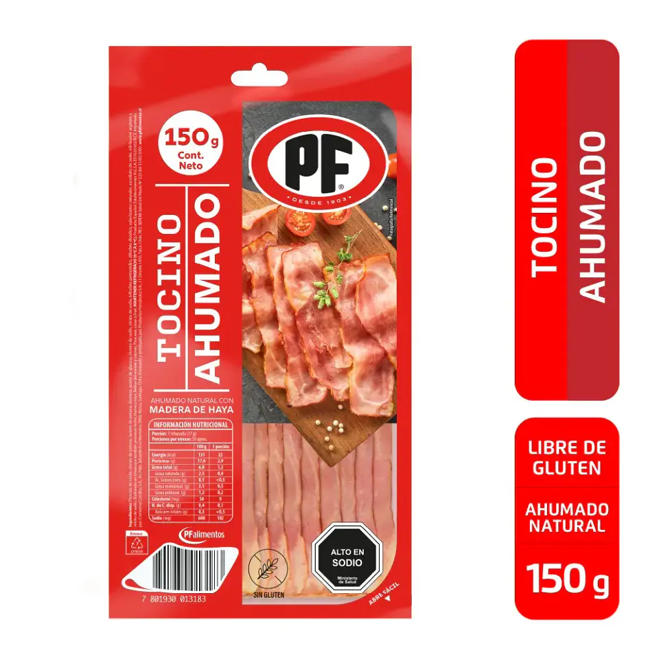 Tocino Ahumado Laminado PF 150gr. 1