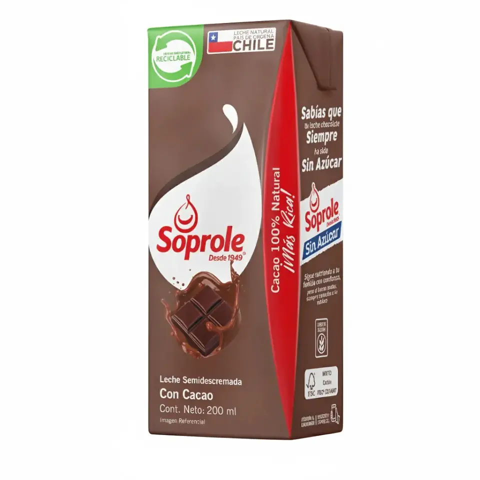 Leche Chocolate Tradicional Soprole 200ml. 1