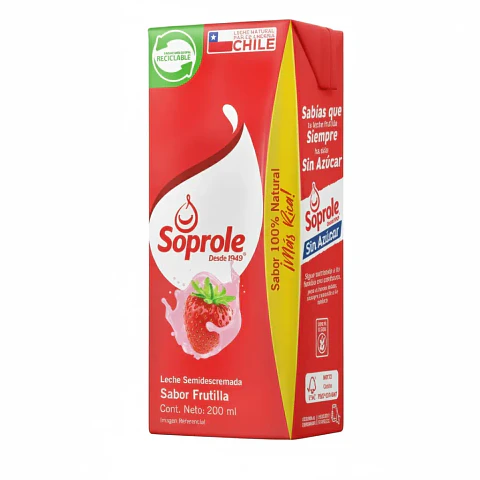 Leche Frutilla Soprole Tradicional 200ml.